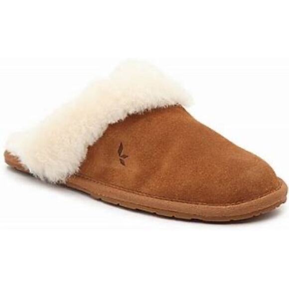 Koolaburra UGG Milo Brown Suede Sherpa Lined Slippers Size 6 - Picture 1 of 8
